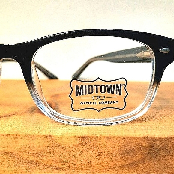 NEW Chunky Black/Clear Eyeglass Frame, Rx'able, full rim glasses 52-16-145 - Picture 2 of 5